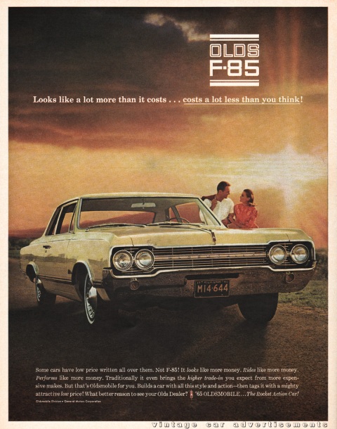 Olds F85 The Rocket Action Car ad in Look Magazine click to enlarge